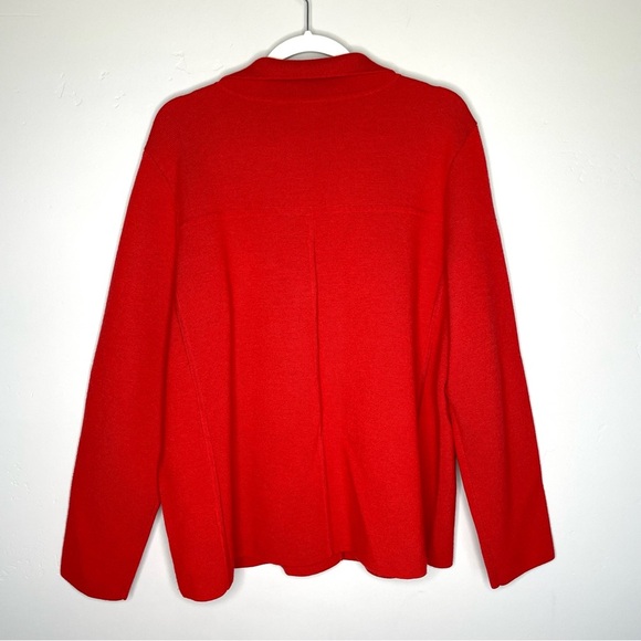 Talbots Red Textured Knit Button Front Jacket Collared Blazer 1X - Picture 8 of 8